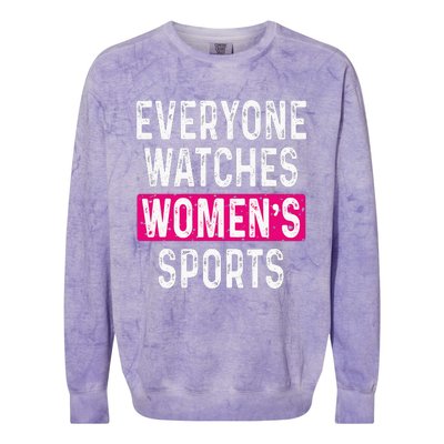 Everyone Watches Women Sports Supports Colorblast Crewneck Sweatshirt