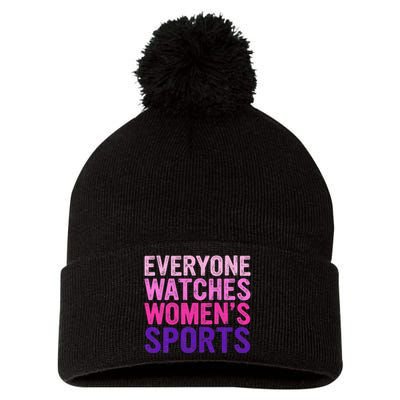 Everyone Watches Women Sports Support Pom Pom 12in Knit Beanie