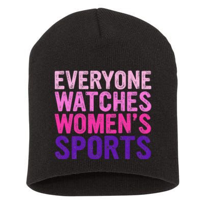 Everyone Watches Women Sports Support Short Acrylic Beanie