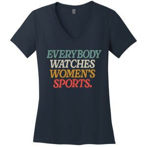 Everybody Watches Wo Sports Women's V-Neck T-Shirt