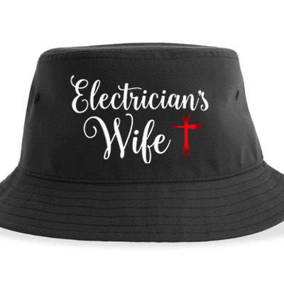 Electricians Wife who loves Funny Electrician Husband Sustainable Bucket Hat