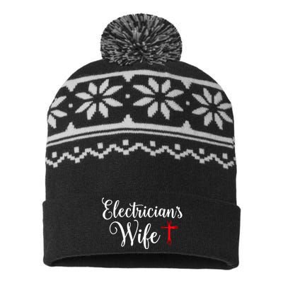 Electricians Wife who loves Funny Electrician Husband USA-Made Snowflake Beanie