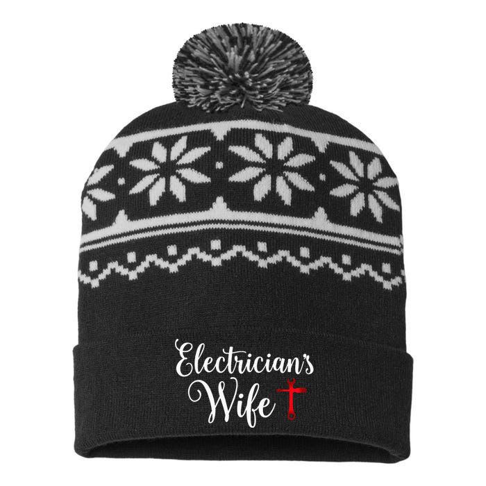 Electricians Wife who loves Funny Electrician Husband USA-Made Snowflake Beanie