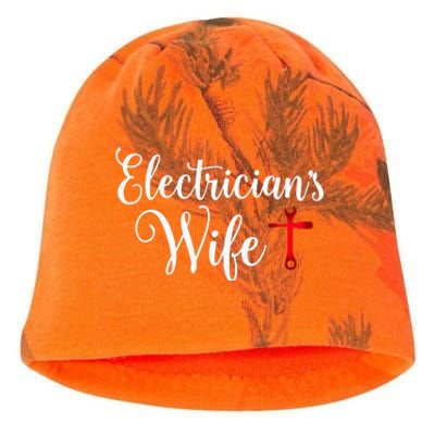 Electricians Wife who loves Funny Electrician Husband Kati - Camo Knit Beanie