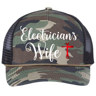 Electricians Wife who loves Funny Electrician Husband Retro Rope Trucker Hat Cap