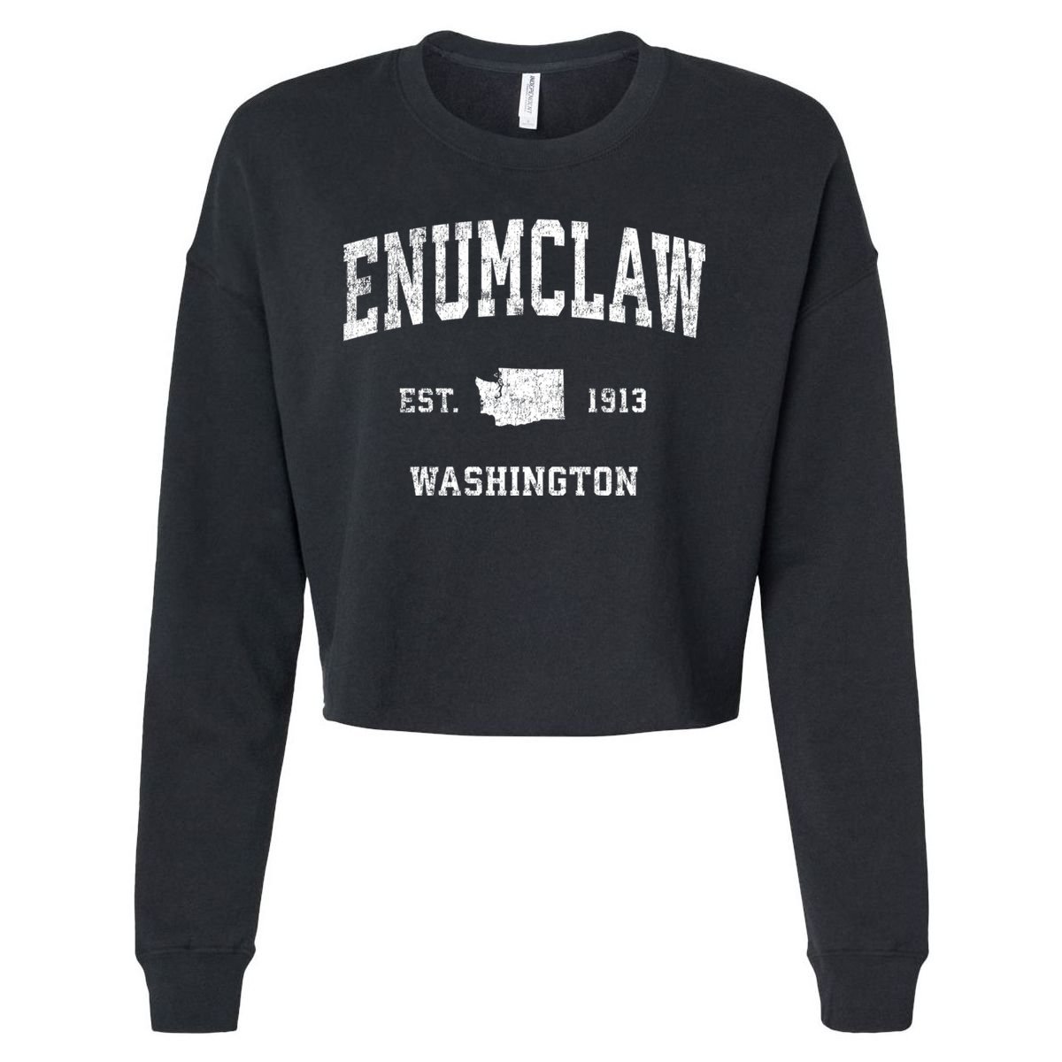 Enumclaw Washington Wa Vintage Sports Cropped Pullover Crew