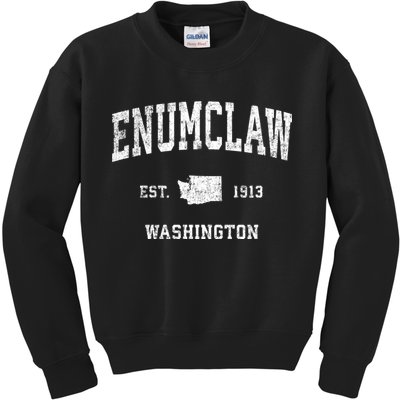 Enumclaw Washington Wa Vintage Sports Kids Sweatshirt