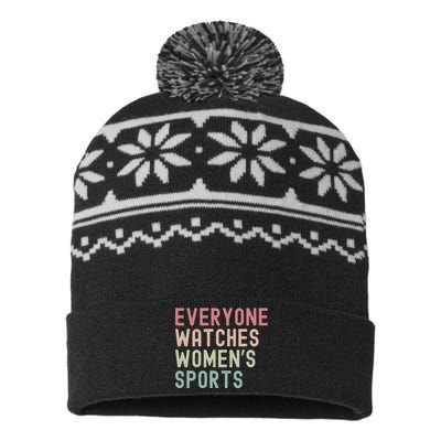 Everyone Watches Women Sports USA-Made Snowflake Beanie