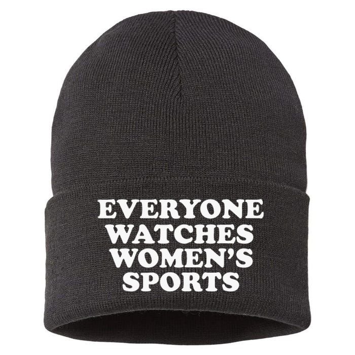 Everyone Watches Women Sports Funny Sustainable Knit Beanie