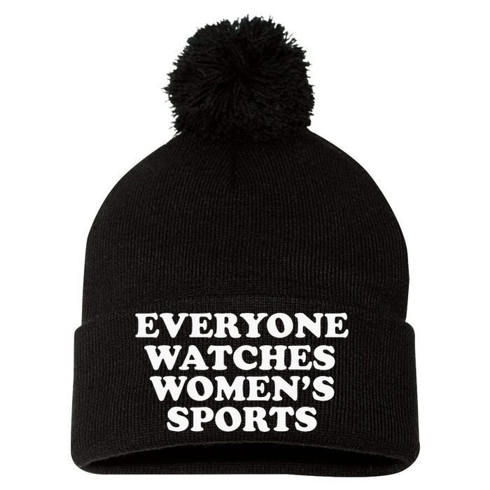 Everyone Watches Women Sports Funny Pom Pom 12in Knit Beanie