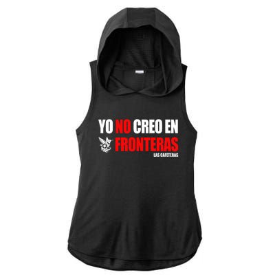 Ellison Wear Yo No Creo En Fronteras Ladies PosiCharge Tri-Blend Wicking Draft Hoodie Tank