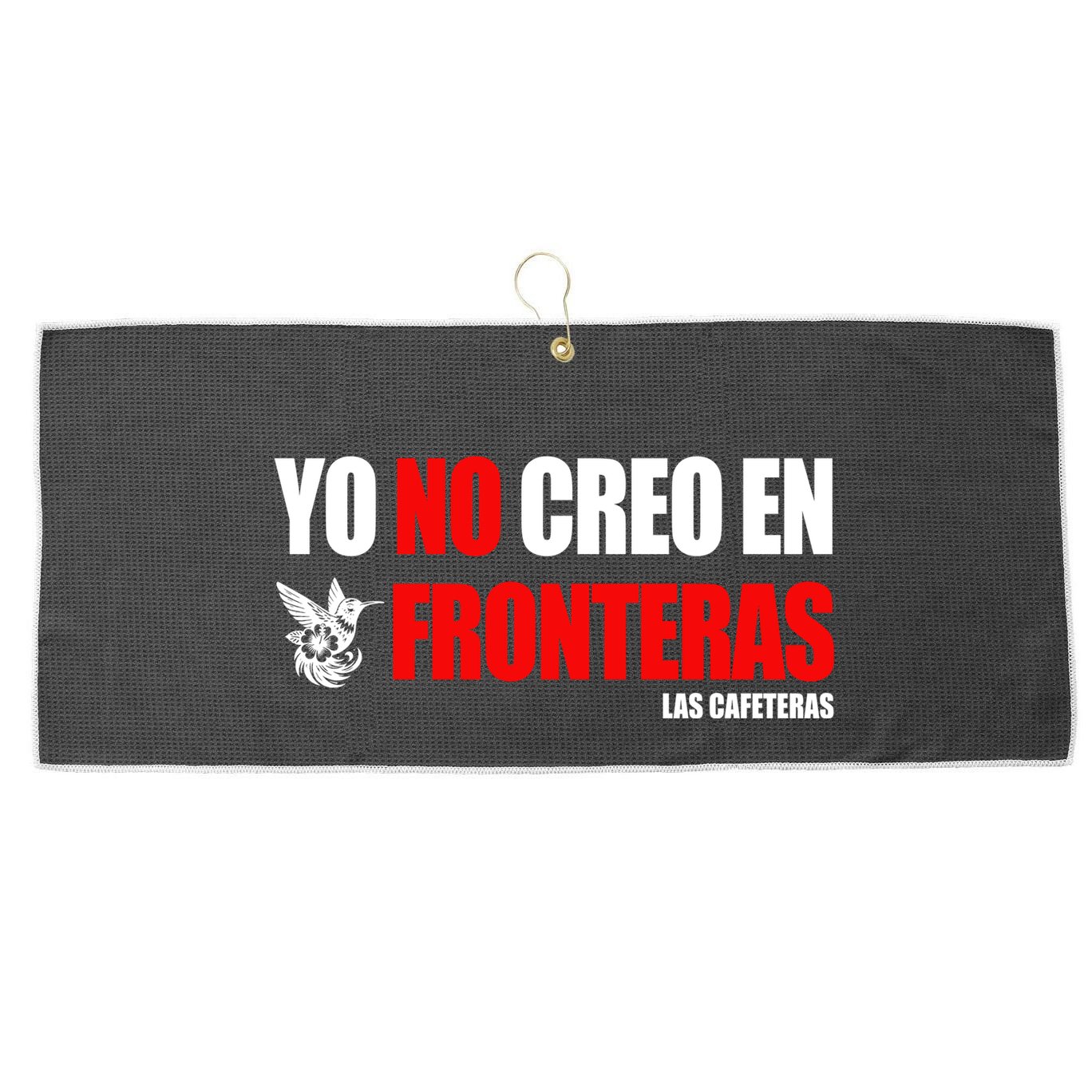Ellison Wear Yo No Creo En Fronteras Large Microfiber Waffle Golf Towel