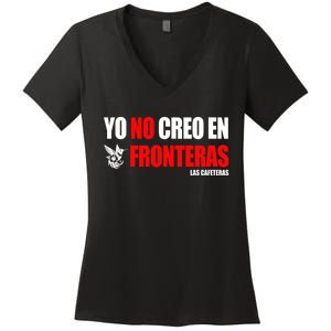 Ellison Wear Yo No Creo En Fronteras Women's V-Neck T-Shirt