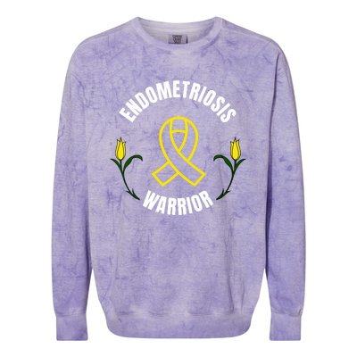 Endometriosis Warrior Yellow Ribbon Colorblast Crewneck Sweatshirt