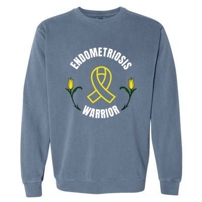 Endometriosis Warrior Yellow Ribbon Garment-Dyed Sweatshirt