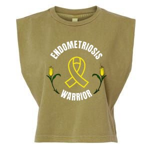 Endometriosis Warrior Yellow Ribbon Garment-Dyed Women's Muscle Tee