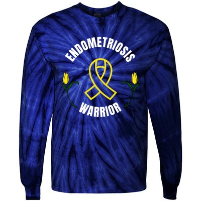 Endometriosis Warrior Yellow Ribbon Tie-Dye Long Sleeve Shirt