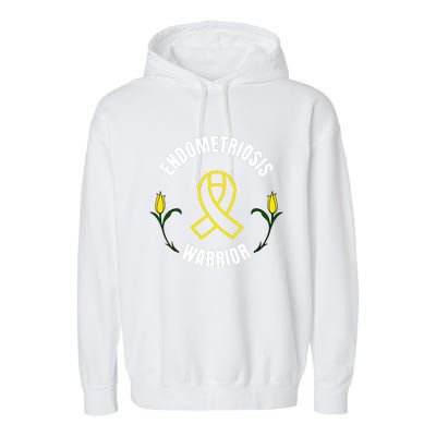 Endometriosis Warrior Yellow Ribbon Garment-Dyed Fleece Hoodie