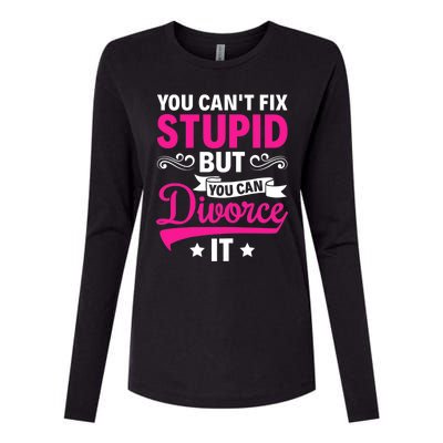 Ex Wife You Cant Fix Stupid But You Can Divorce It Womens Cotton Relaxed Long Sleeve T-Shirt