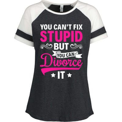 Ex Wife You Cant Fix Stupid But You Can Divorce It Enza Ladies Jersey Colorblock Tee