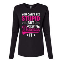 Ex Wife You CanT Fix Stupid But You Can Divorce It Womens Cotton Relaxed Long Sleeve T-Shirt