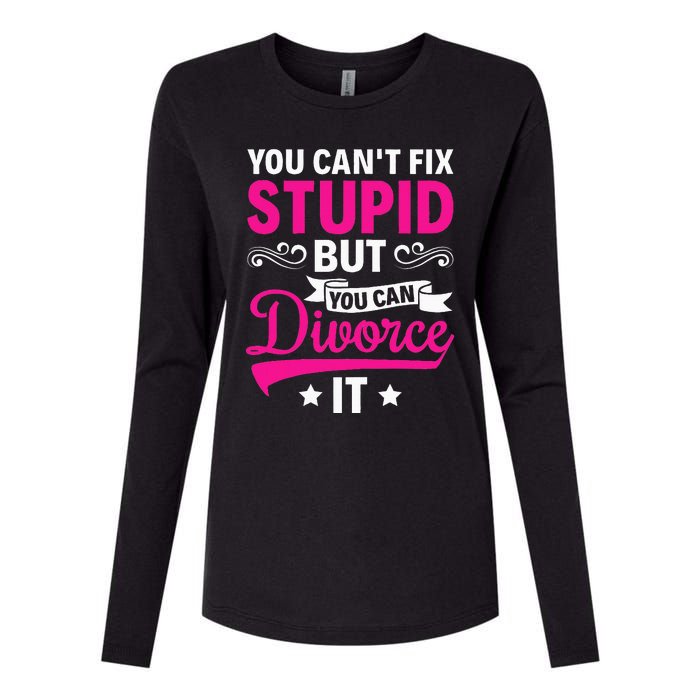 Ex Wife You CanT Fix Stupid But You Can Divorce It Womens Cotton Relaxed Long Sleeve T-Shirt