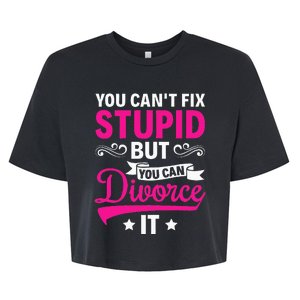 Ex Wife You CanT Fix Stupid But You Can Divorce It Bella+Canvas Jersey Crop Tee