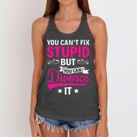 Ex Wife You CanT Fix Stupid But You Can Divorce It Women's Knotted Racerback Tank