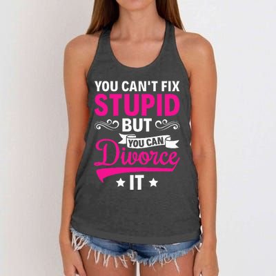 Ex Wife You CanT Fix Stupid But You Can Divorce It Women's Knotted Racerback Tank