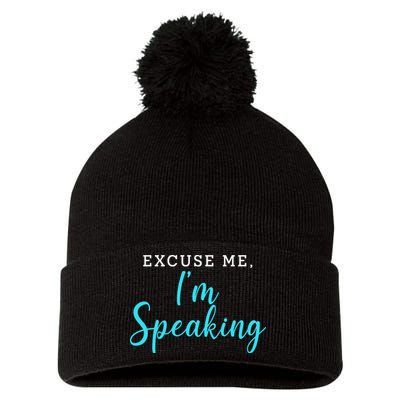 Excuse Me I'm Speaking Kamala Harris Quote Vice President Debate  Pom Pom 12in Knit Beanie