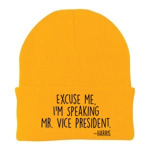 Excuse Me I'm Speaking Mr Vice President Kamala Harris Debate Knit Cap Winter Beanie