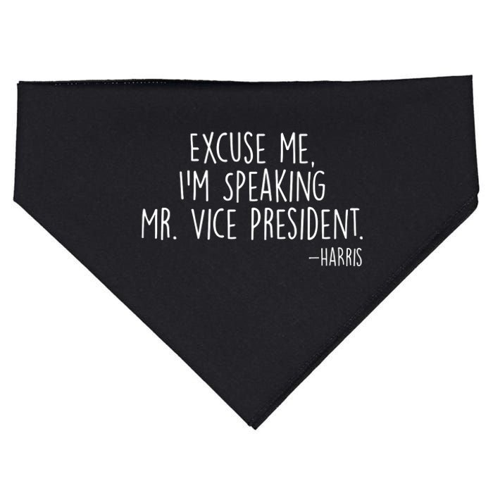 Excuse Me I'm Speaking Mr Vice President Kamala Harris Debate USA-Made Doggie Bandana