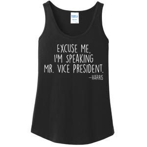 Excuse Me I'm Speaking Mr Vice President Kamala Harris Debate Ladies Essential Tank