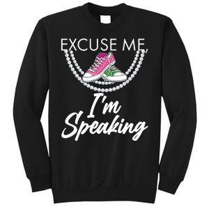 Excuse Me I'm Speaking Pearls and Converse Kamala Harris AKA Sweatshirt