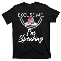 Excuse Me I'm Speaking Pearls and Converse Kamala Harris AKA T-Shirt