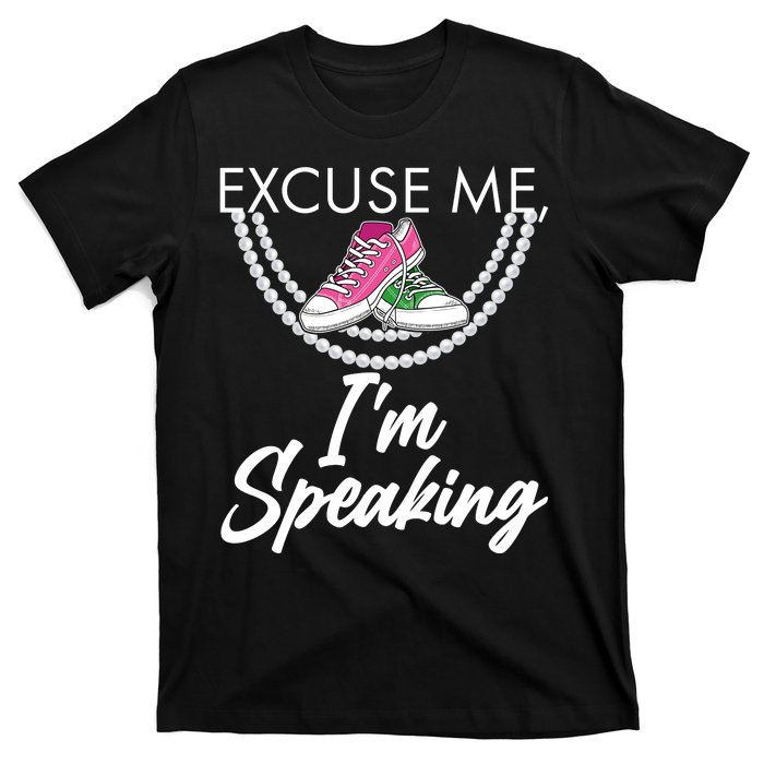 Excuse Me I'm Speaking Pearls and Converse Kamala Harris AKA T-Shirt