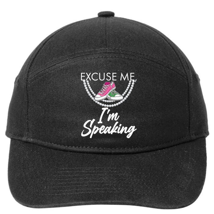 Excuse Me I'm Speaking Pearls and Converse Kamala Harris AKA 7-Panel Snapback Hat