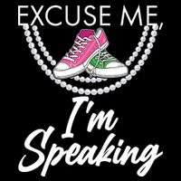 Excuse Me I'm Speaking Pearls and Converse Kamala Harris AKA 7-Panel Snapback Hat