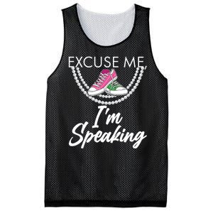 Excuse Me I'm Speaking Pearls and Converse Kamala Harris AKA Mesh Reversible Basketball Jersey Tank