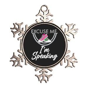 Excuse Me I'm Speaking Pearls and Converse Kamala Harris AKA Metallic Star Ornament