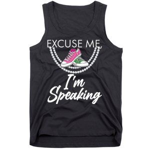 Excuse Me I'm Speaking Pearls and Converse Kamala Harris AKA Tank Top