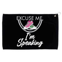 Excuse Me I'm Speaking Pearls and Converse Kamala Harris AKA Grommeted Golf Towel