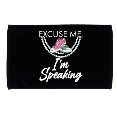 Excuse Me I'm Speaking Pearls and Converse Kamala Harris AKA Microfiber Hand Towel