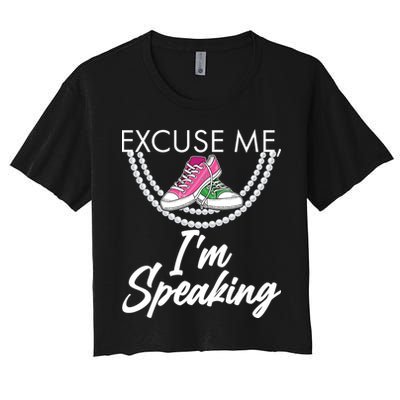 Excuse Me I'm Speaking Pearls and Converse Kamala Harris AKA Crop Top