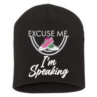 Excuse Me I'm Speaking Pearls and Converse Kamala Harris AKA Short Acrylic Beanie