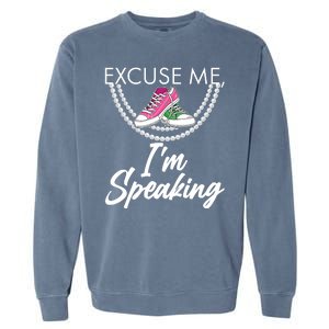 Excuse Me I'm Speaking Pearls and Converse Kamala Harris AKA Garment-Dyed Sweatshirt