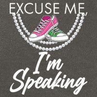 Excuse Me I'm Speaking Pearls and Converse Kamala Harris AKA Cotton Canvas Backpack