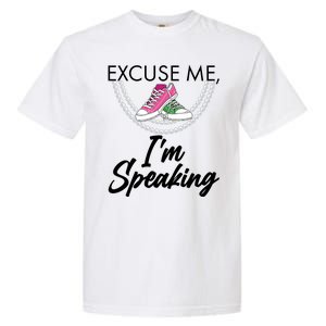 Excuse Me I'm Speaking Pearls and Converse Kamala Harris AKA Garment-Dyed Heavyweight T-Shirt