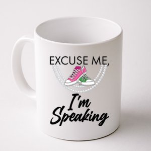 Excuse Me I'm Speaking Pearls and Converse Kamala Harris AKA Coffee Mug