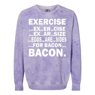 Exercise Eggs Are Sides For Bacon Colorblast Crewneck Sweatshirt